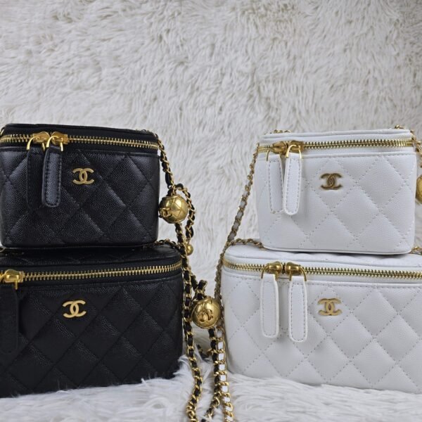 CC Vanity with Chain Black/White Caviar - Bag