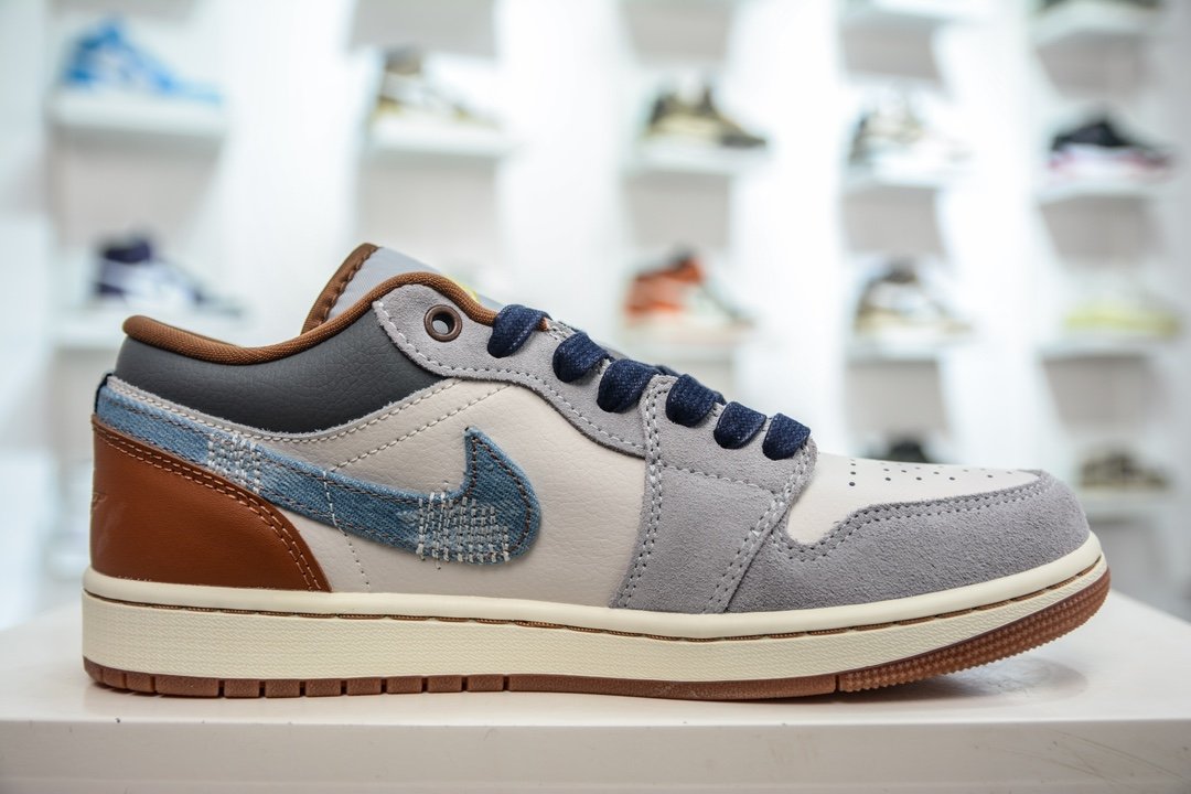 NK Air Jordan 1 Low SE Craft Multi-Color - Sneakers - Image 3