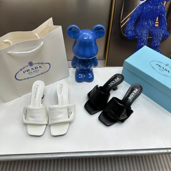 PR Triangle Logo Heeled Sandals - Heels