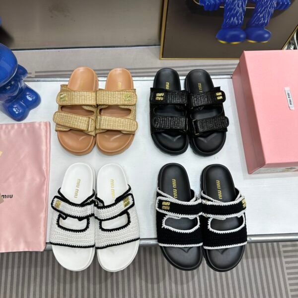 MIU Velcro Thick-soled Sandals - Sandals
