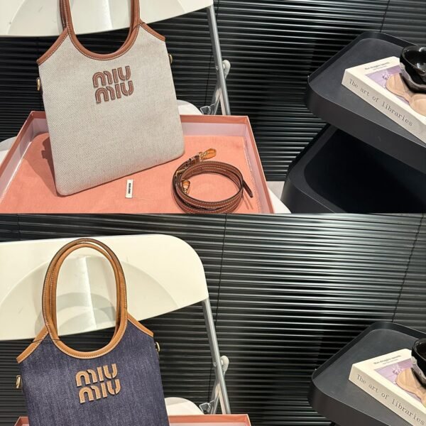 MIU Arcadie Beige and Denim - Bag