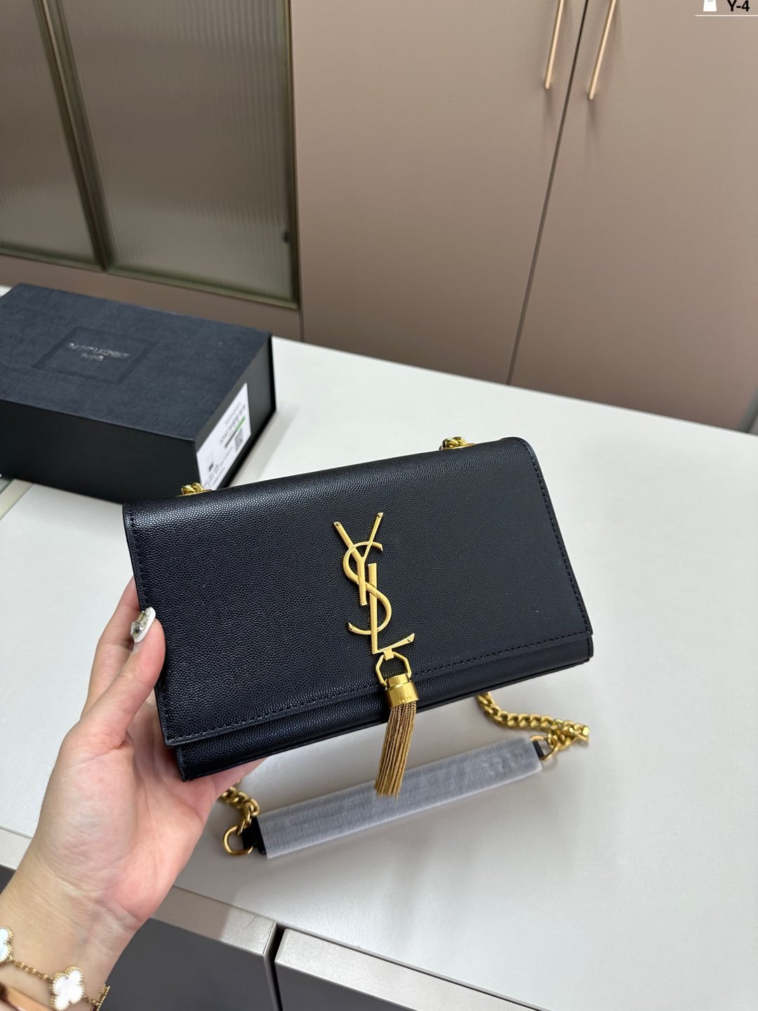 YSL Kate Tassel White/Black Leather - Bag - Image 4