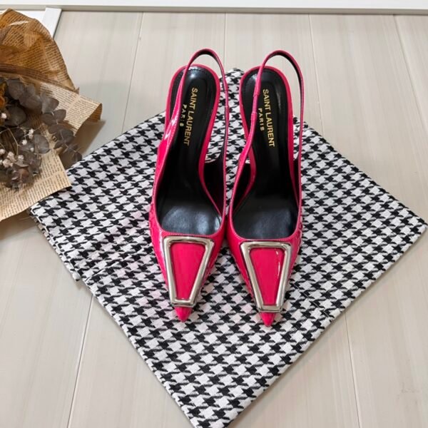 YSL Opyum Slingback Pumps Pink Patent Leather - Heels