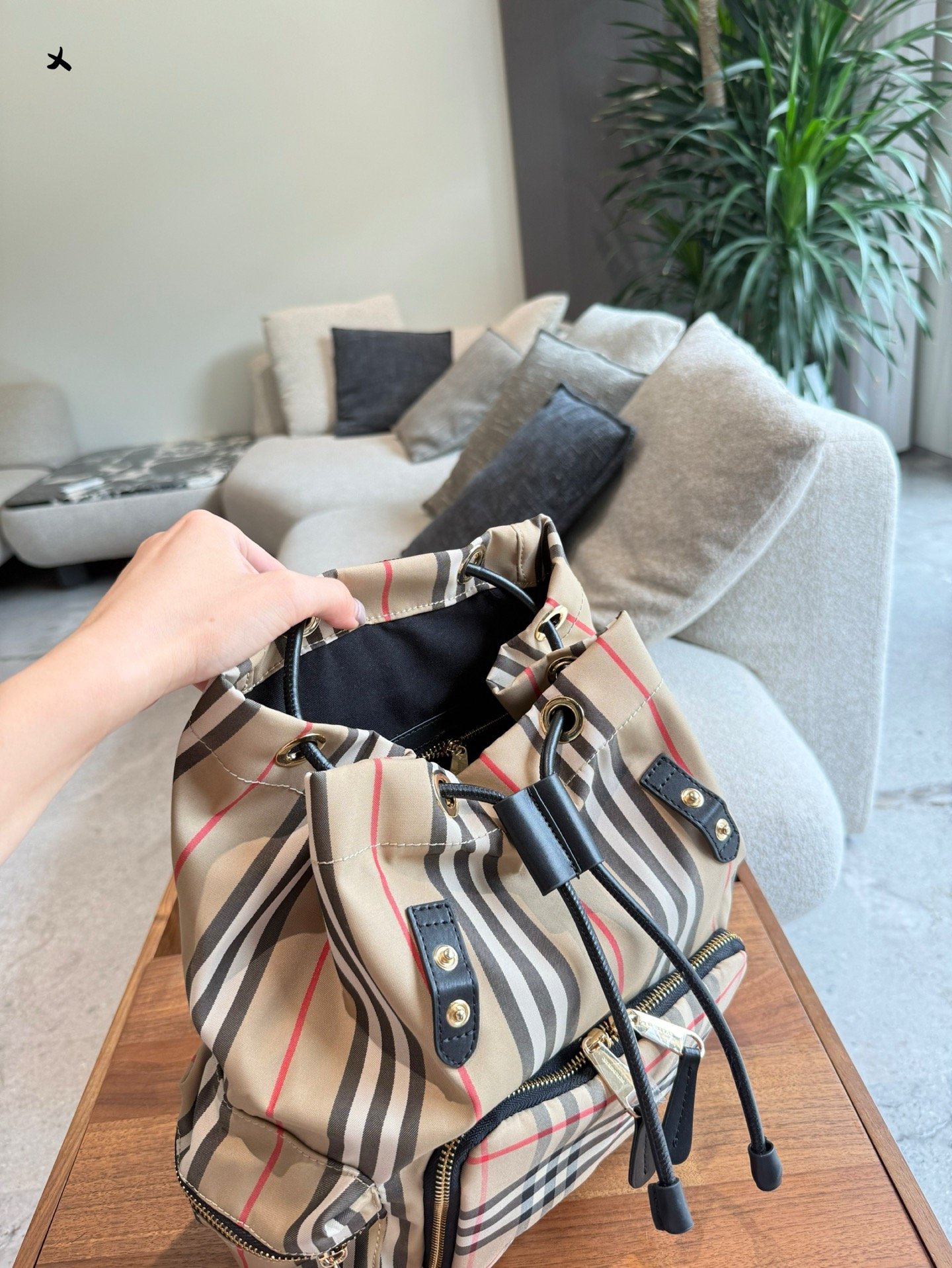 BBR Vintage Check Backpack Beige Check - Backpack - Image 7