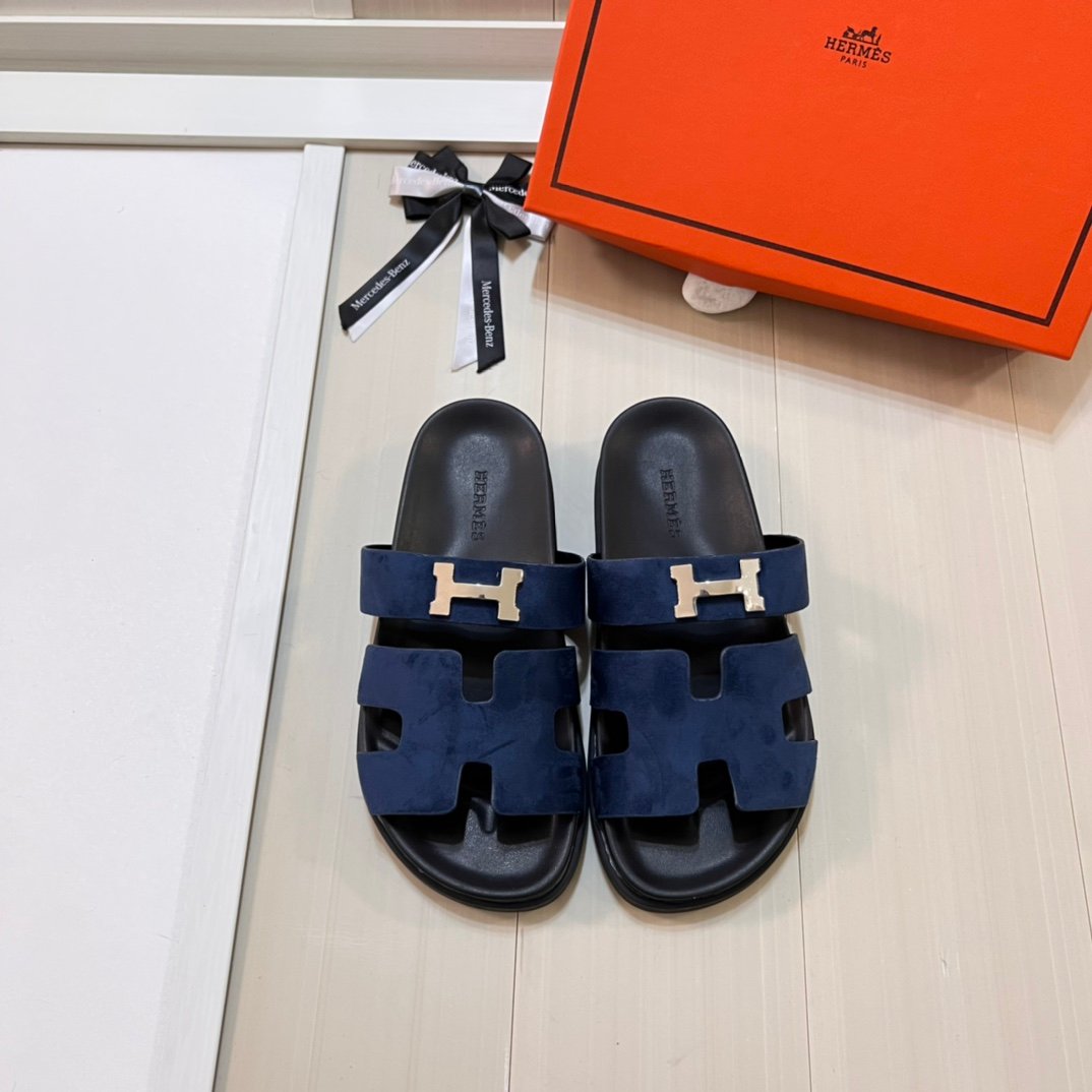 HM Izmir Sandals Blue Suede - Slides