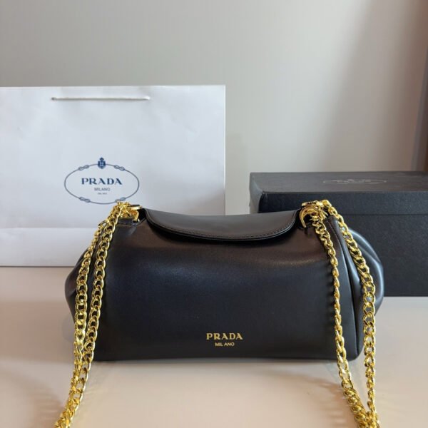 PR Cleo Shoulder Bag Black/White/Brown Leather - Bag