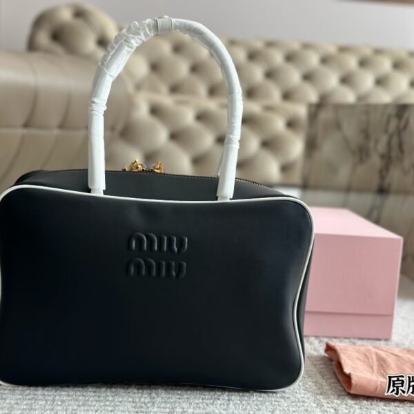 MIU Bowling Bag Black Leather - Bag
