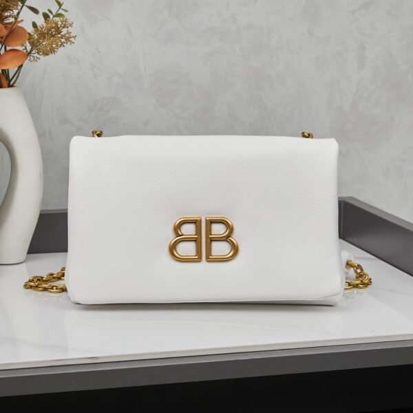 BAL With box Monaco puffy bag black silver