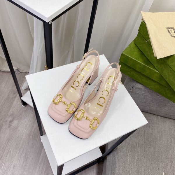 GG Horsebit Slingback Pink Leather - Heels