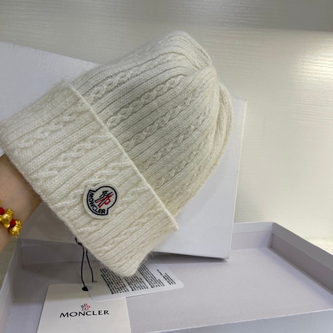 MCL Ribbed Wool Beanie Black/White Wool - Hat - Image 5