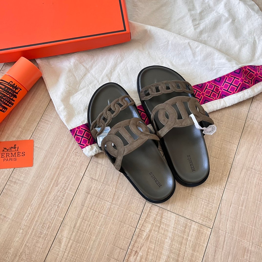 HM Chypre Brown Suede - Slides - Image 9