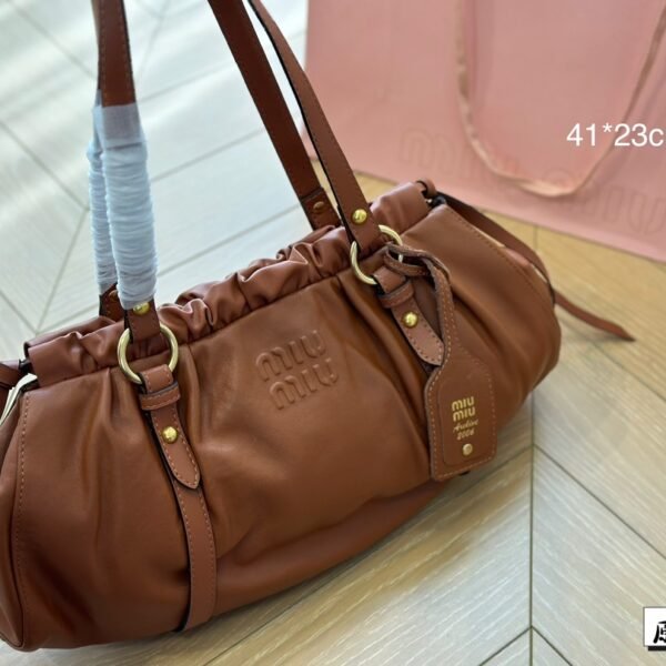 MIU Matelassé Nappa Leather Hobo - Bag