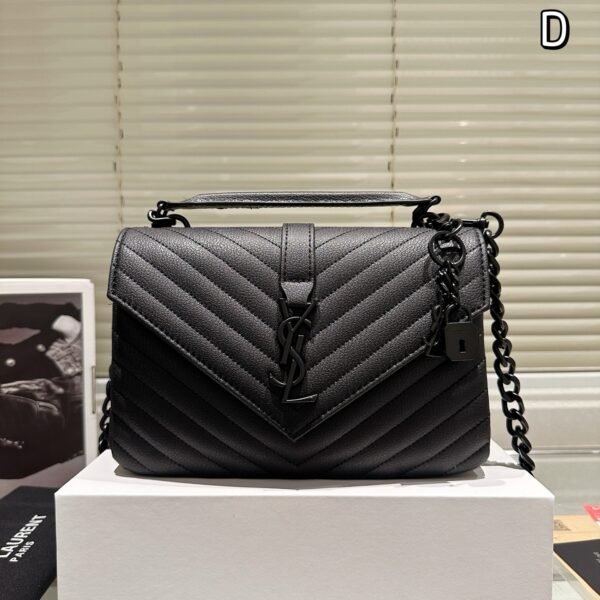 YSL College Medium Black Leather - Bag