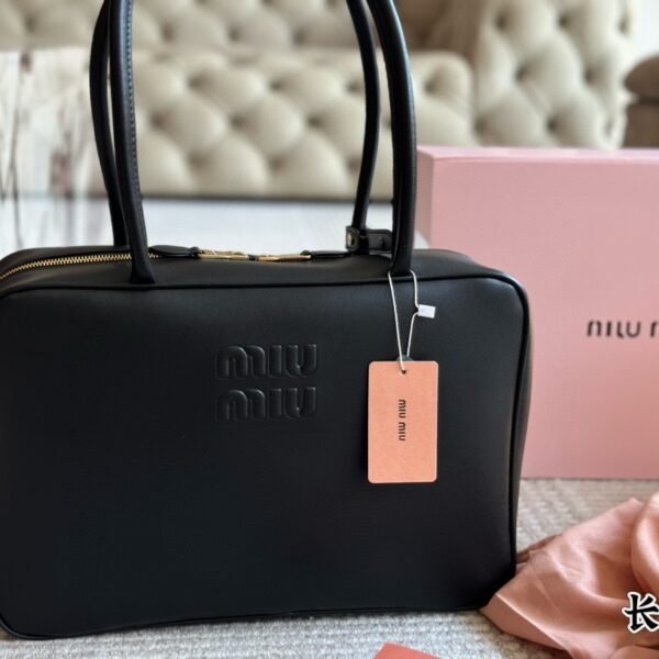 MIU Bowling Bag Black Leather - Bag
