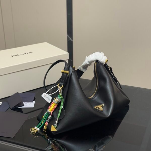 PR Cleo Triangle Black, Brown, White Leather - Bag