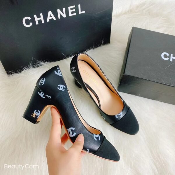 CC Printed Patchwork Heels Black/White - Heels