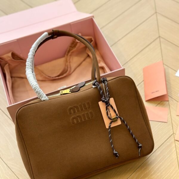 MIU Wander Matelassé Brown Suede - Bag