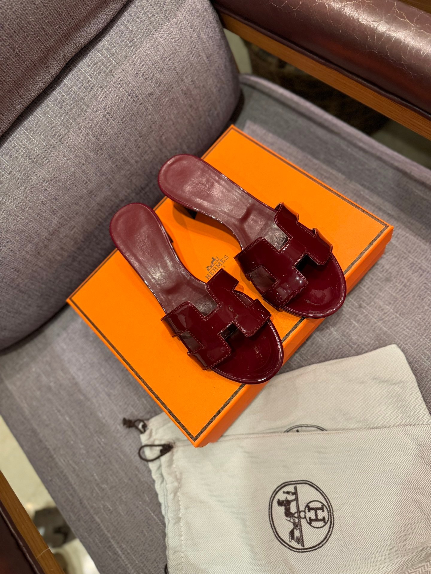 HM Oran Sandals Burgundy Leather - Sandals - Image 2