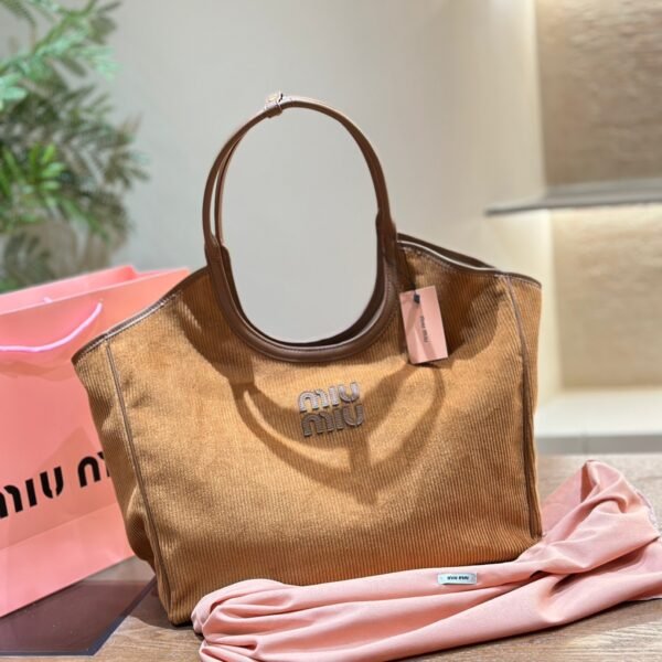 MIU Corduroy Tote Brown Corduroy - Bag