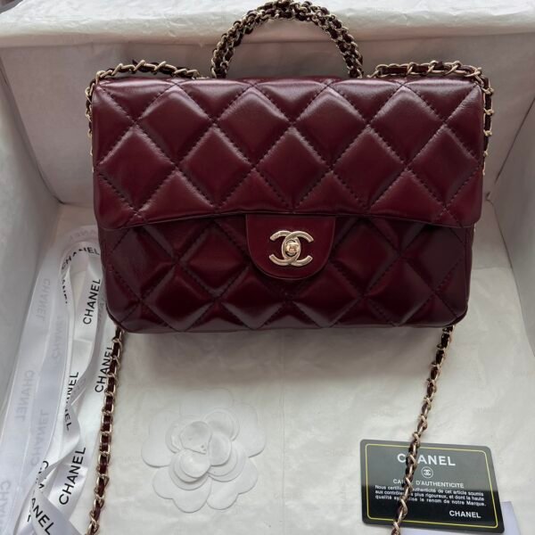 CC 19 Flap Bag Burgundy Leather - Bag