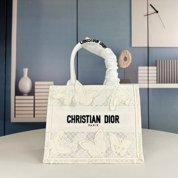 CD Book Tote Small White Lace - Bag