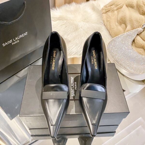 YSL New Retro Loafer Pumps Black Leather - Heels