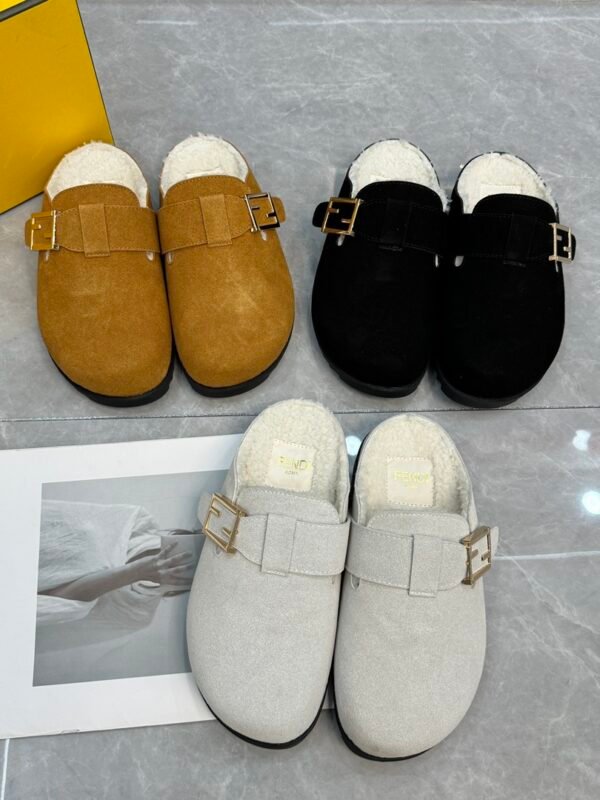 FD FF Buckle Furry Toe – Schuhe