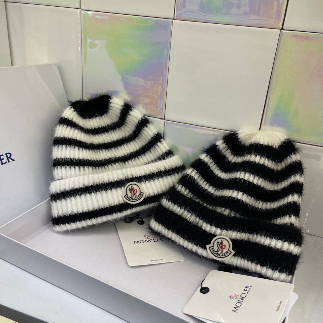 MCL Striped Wool Beanie Black/White - Hat