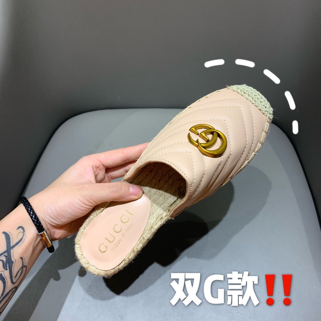GG GG Marmont Espadrille Beige Leather - Shoes - Image 5