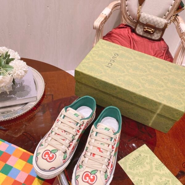 GG 1977 Tennis Beige/Green Canvas - Sneakers