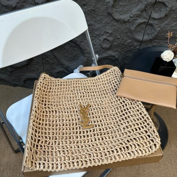 YSL Panier Medium Natural Raffia - Bag