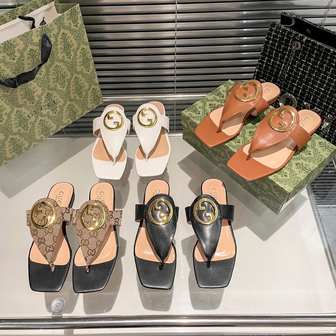 GG GG T-Strap Sandals Beige/Brown GG Canvas - Sandals - Image 9