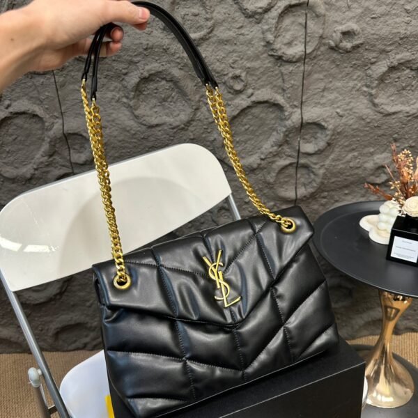 YSL Loulou Puffer Medium Black Leather - Bag