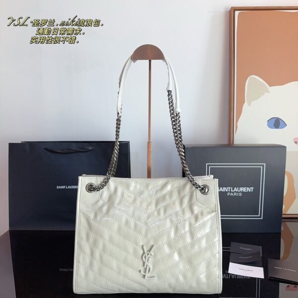 YSL Niki Medium Black and White Leather - Bag