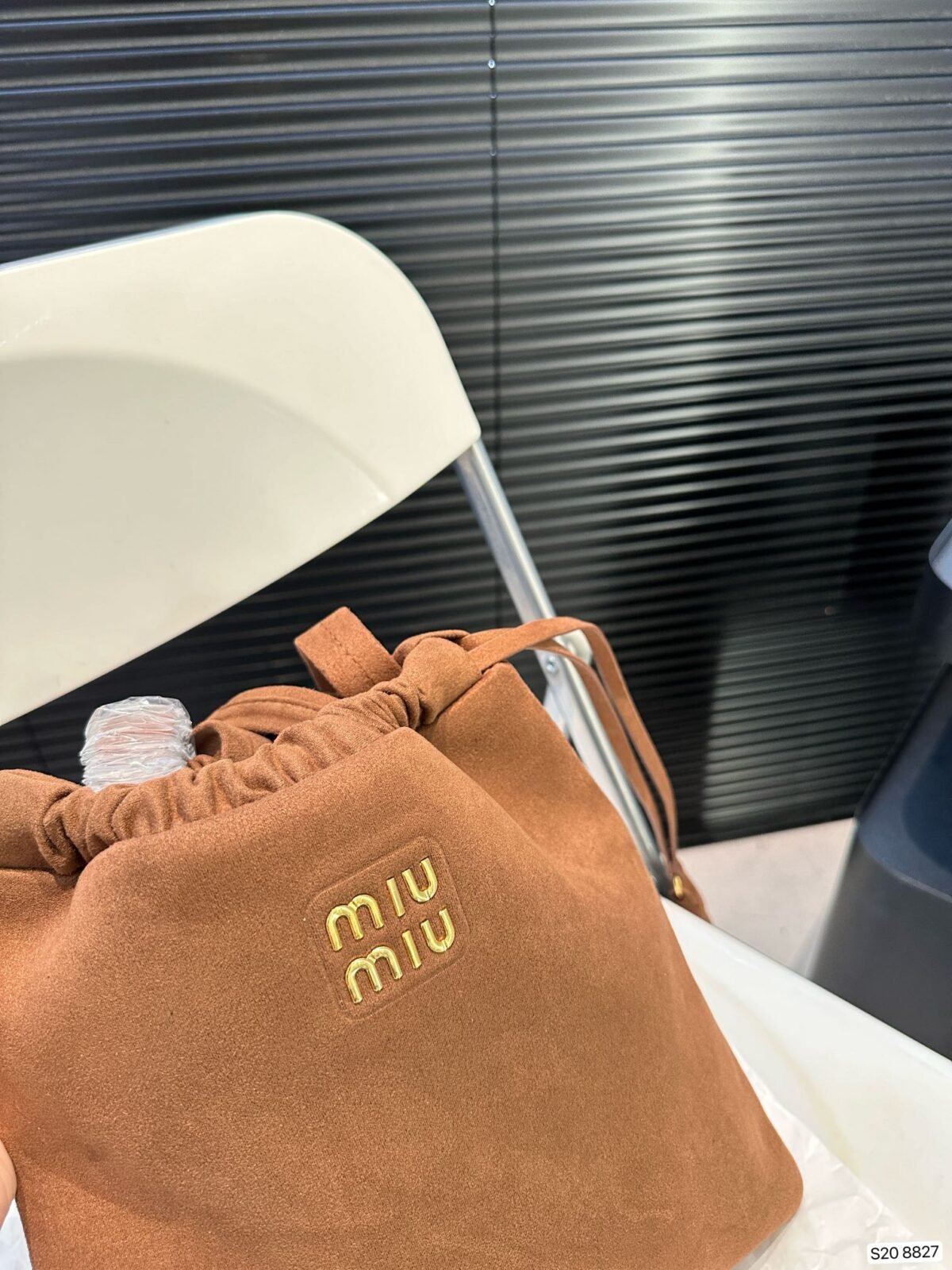 MIU Wander Matelassé Brown Suede – Bag — 6