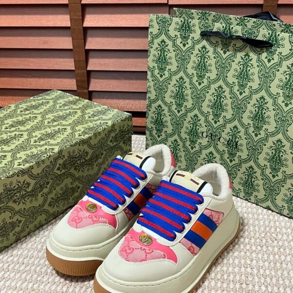 GG Screener Beige/Pink Canvas - Sneakers
