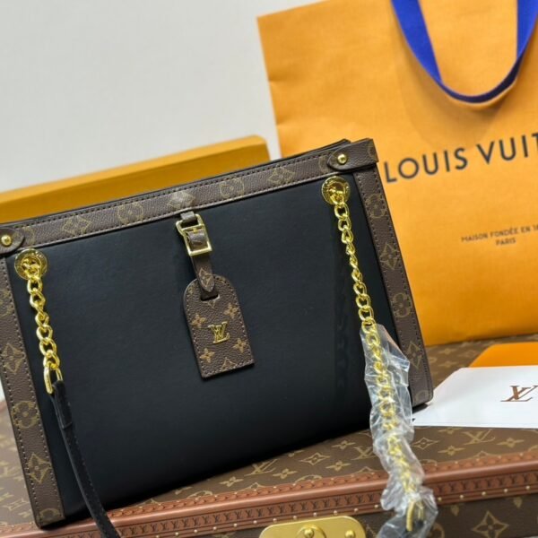LV Petite Malle Souple Monogram Reverse/Black Leather - Bag