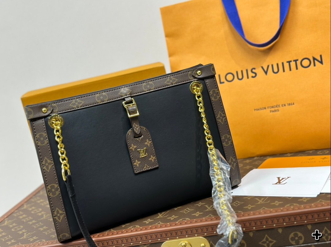 LV Petite Malle Souple Monogram Reverse/Black Leather - Bag