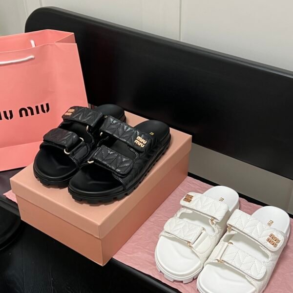 MIU Quilted Platform Slides - Slides