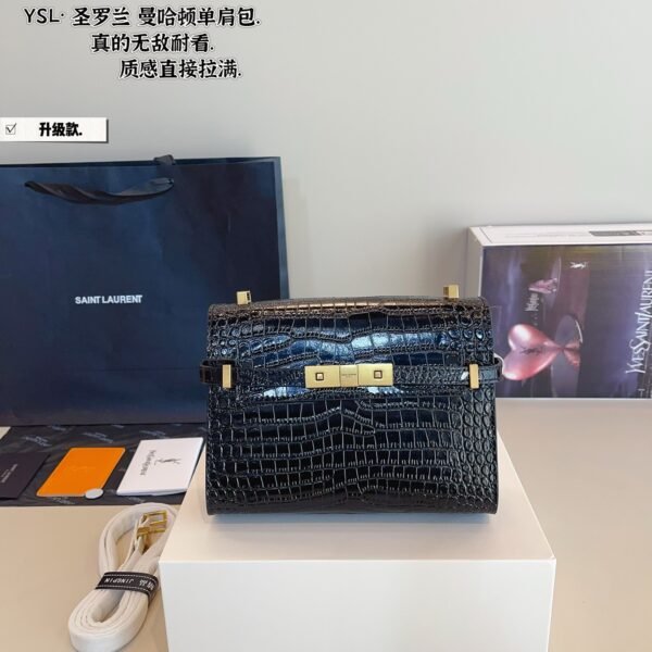 YSL Manhattan Small Croc Embossed - Bag