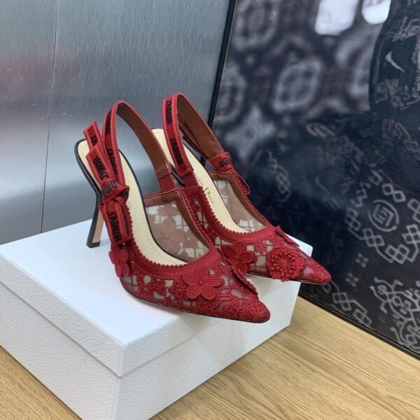 CD J'ACD Slingback Pump Red Lace - Heels