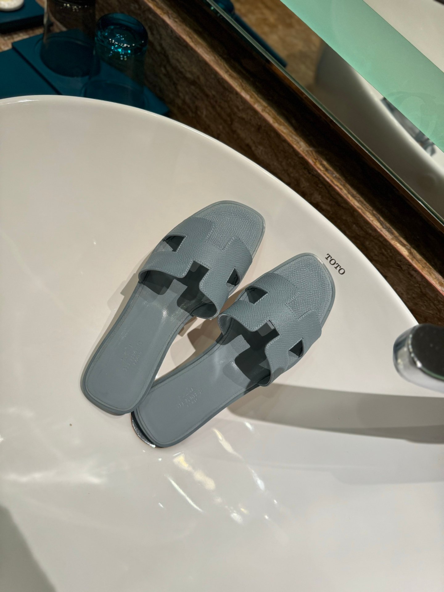 HM Oran Sandals Blue Leather - Sandals - Image 6