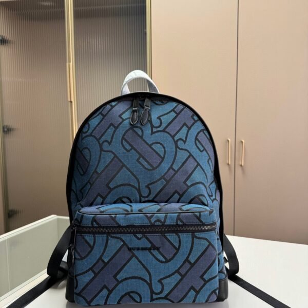 BBR Monogram Stripe E-Canvas Backpack Blue Monogram - Backpack