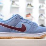 NK Dunk Low Pro QS Blue/Red Suede – Sneakers
