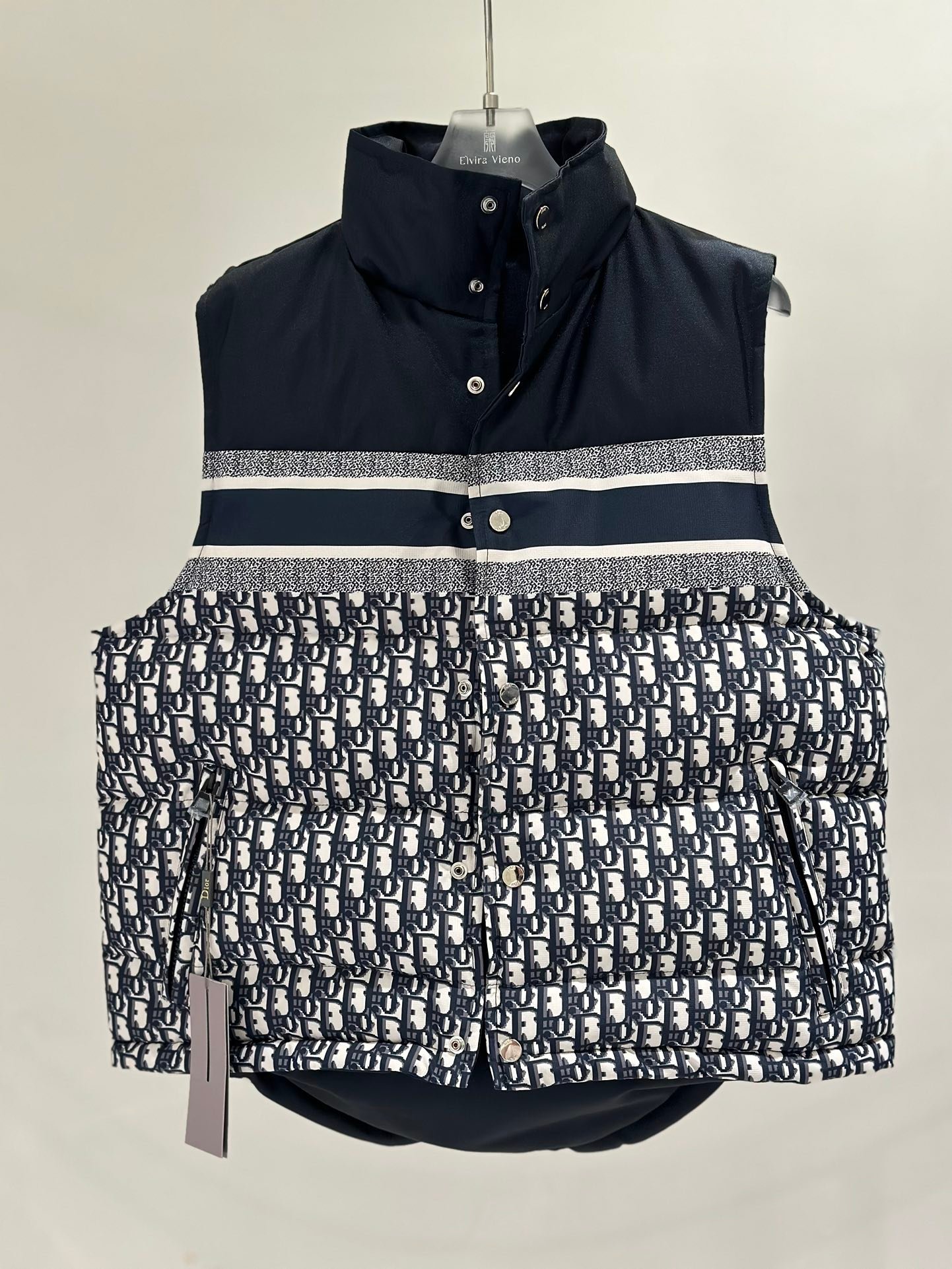 CD Oblique Puffer Vest Navy Oblique - Vest - Image 5