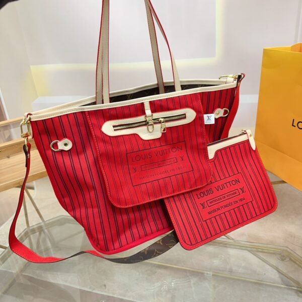 LV Neverfull By The Pool MM Striped Canvas - Bag