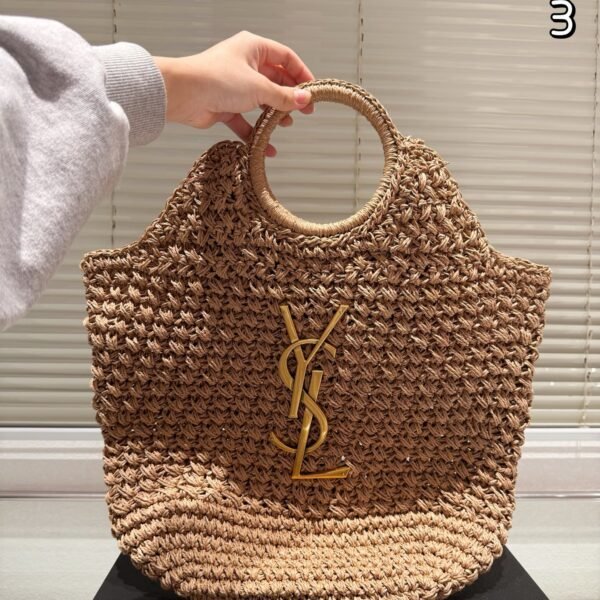 YSL Panier Medium Raffia - Bag