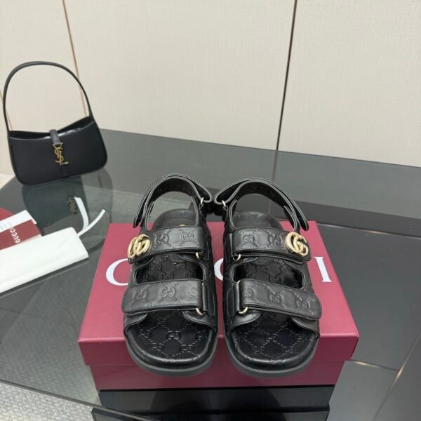 GG GG Embossed Velcro Sandals - Sandals
