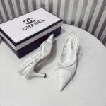 CC Slingback Pumps White Leather – Heels