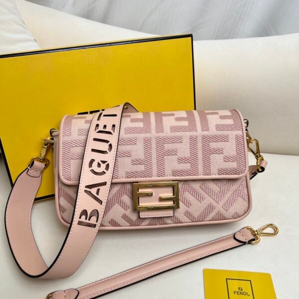 FD Baguette Pink Zucca Canvas - Bag